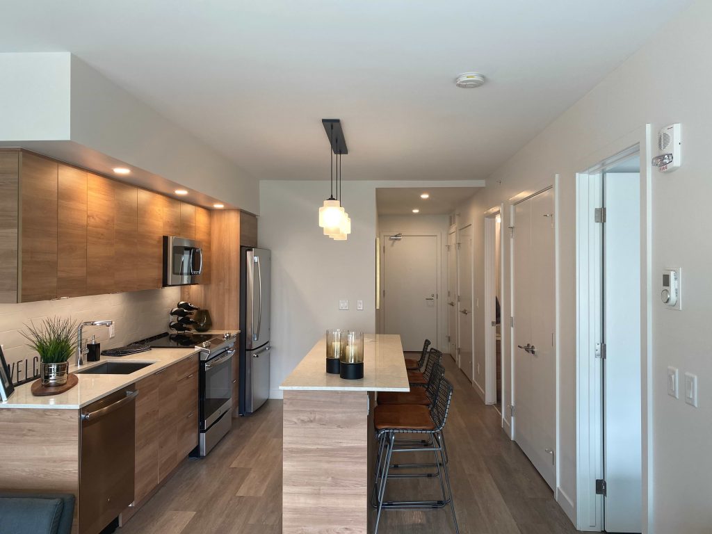 Finished kitchen and dining area inside Upten